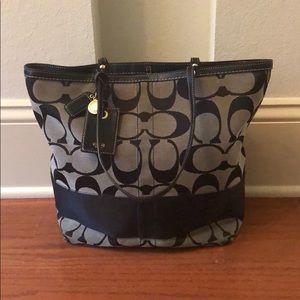 Authentic Coach Monogram Canvas Tote